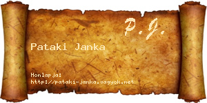 Pataki Janka névjegykártya